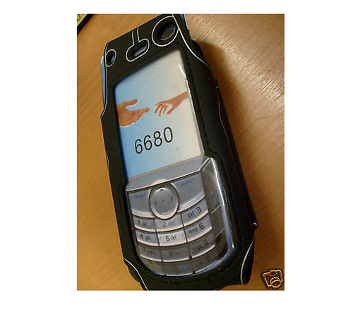 Nokia 6680 custodia nera moda